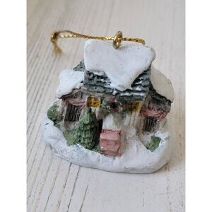 Mini Snow water mill house wreath ornament Xmas decor